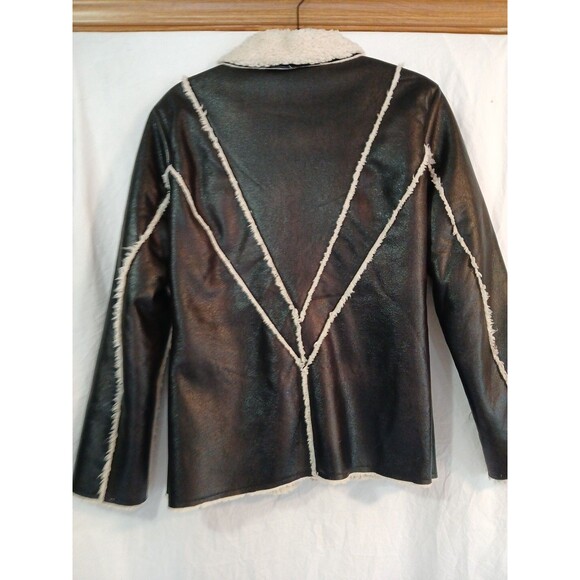 Cripple Creek Brown Faux Leather & White Shearling Trim & Lining Womens Medium - Picture 9 of 16